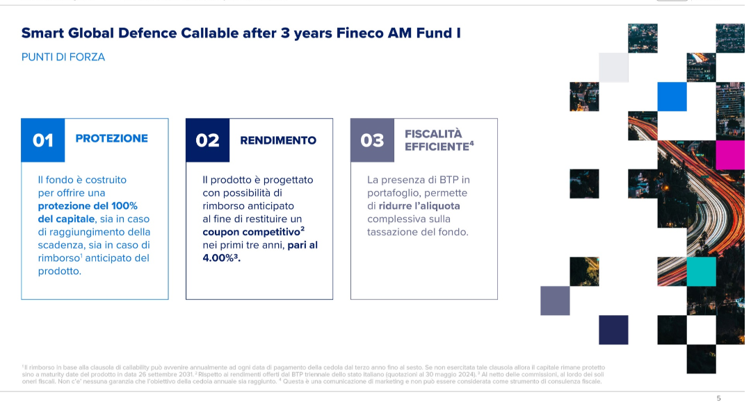 Punti di forza Smart Global Defence callable after 3 years